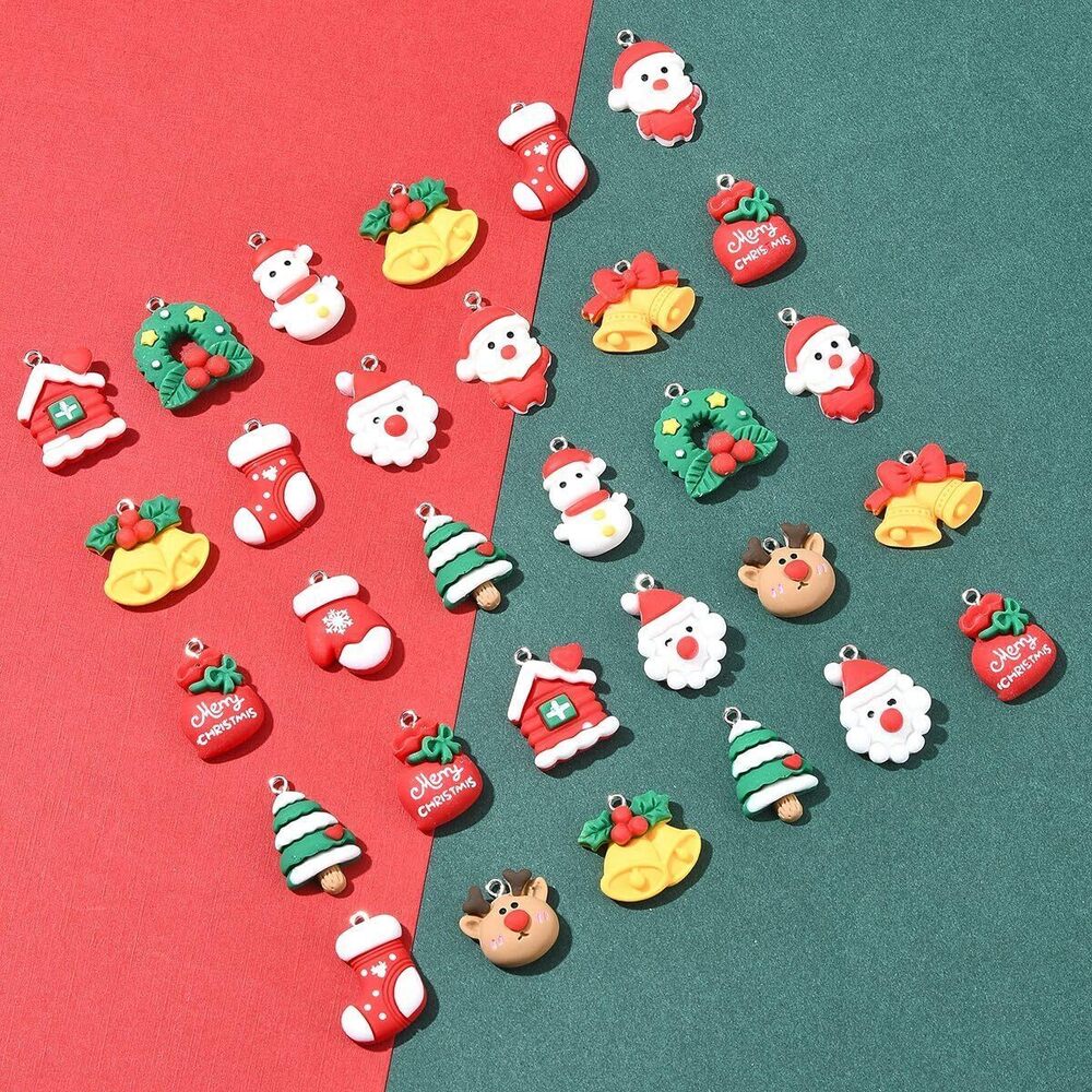2417 48pcs Christmas Resin Charms, 13 Styles Mixed Color Christmas Bell - Picture 7 of 7